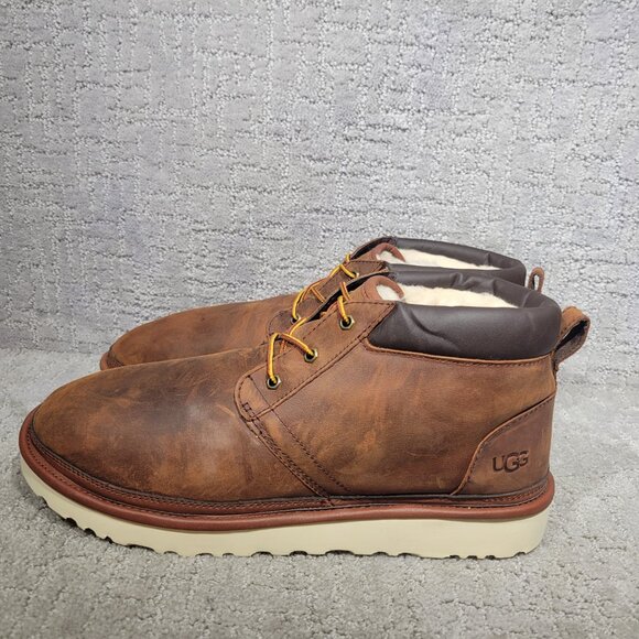 UGG Neumel 1106994 Mens Size US 13 Gingerbread Brown Leather Utility Chukka Boot - Picture 8 of 11